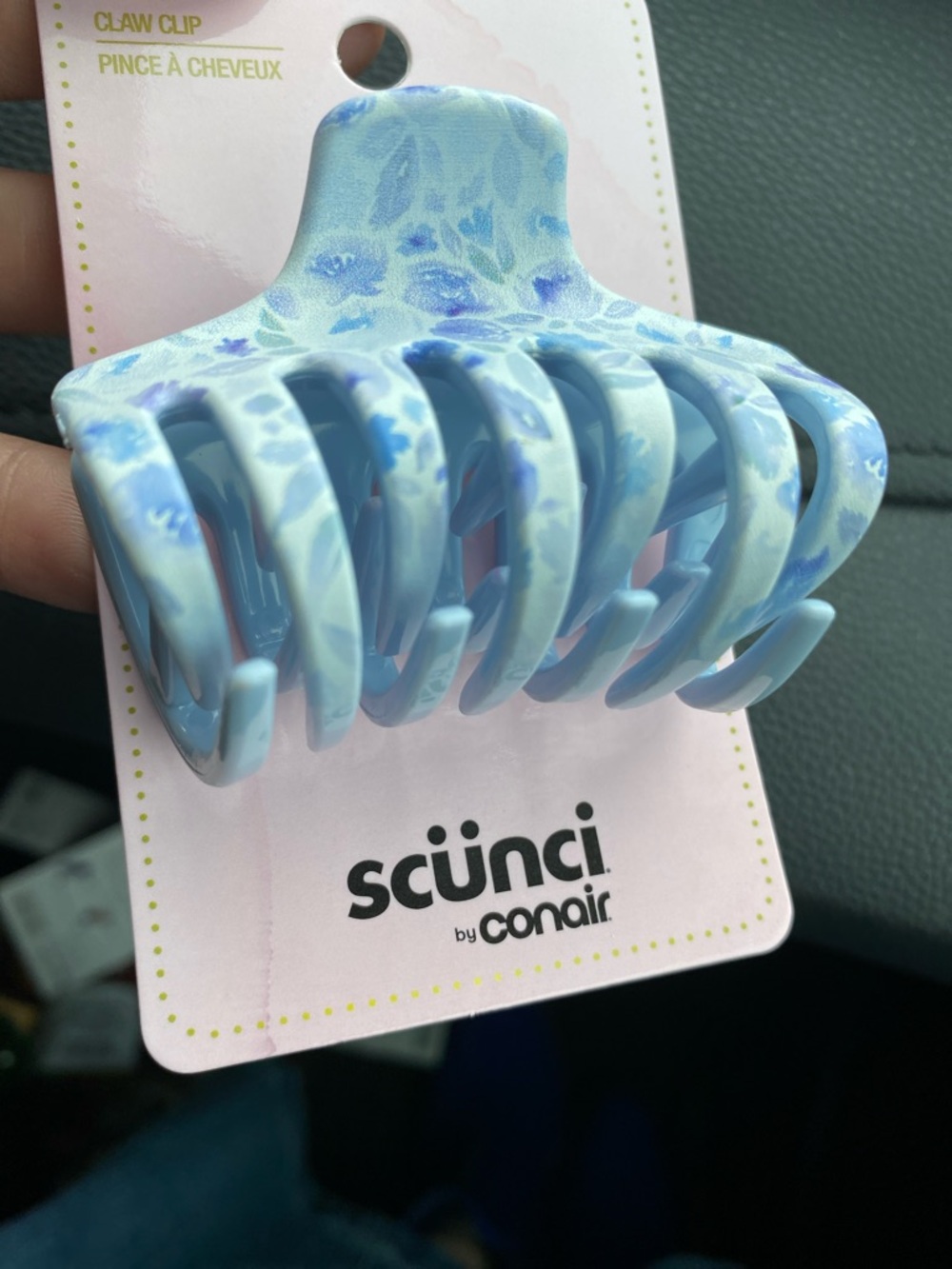 Scunci by Conair Blue Floral Claw Clip